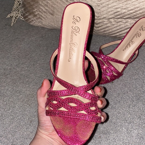 Sparkling Pink high heels. Size 7. Worn a few times. Been in closet for years. - Picture 3 of 4